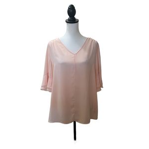 🌟 Valerie Stevens, Women’s 3/4 Sleeve Blouse, Light Peach, Size L